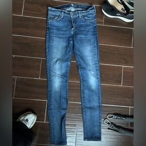 7 For All Mankind Women's Blue Skinny Jeans